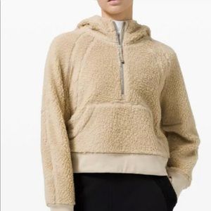 NWT Lululemon Scuba Oversized Sherpa 1/2 Zip Tan
